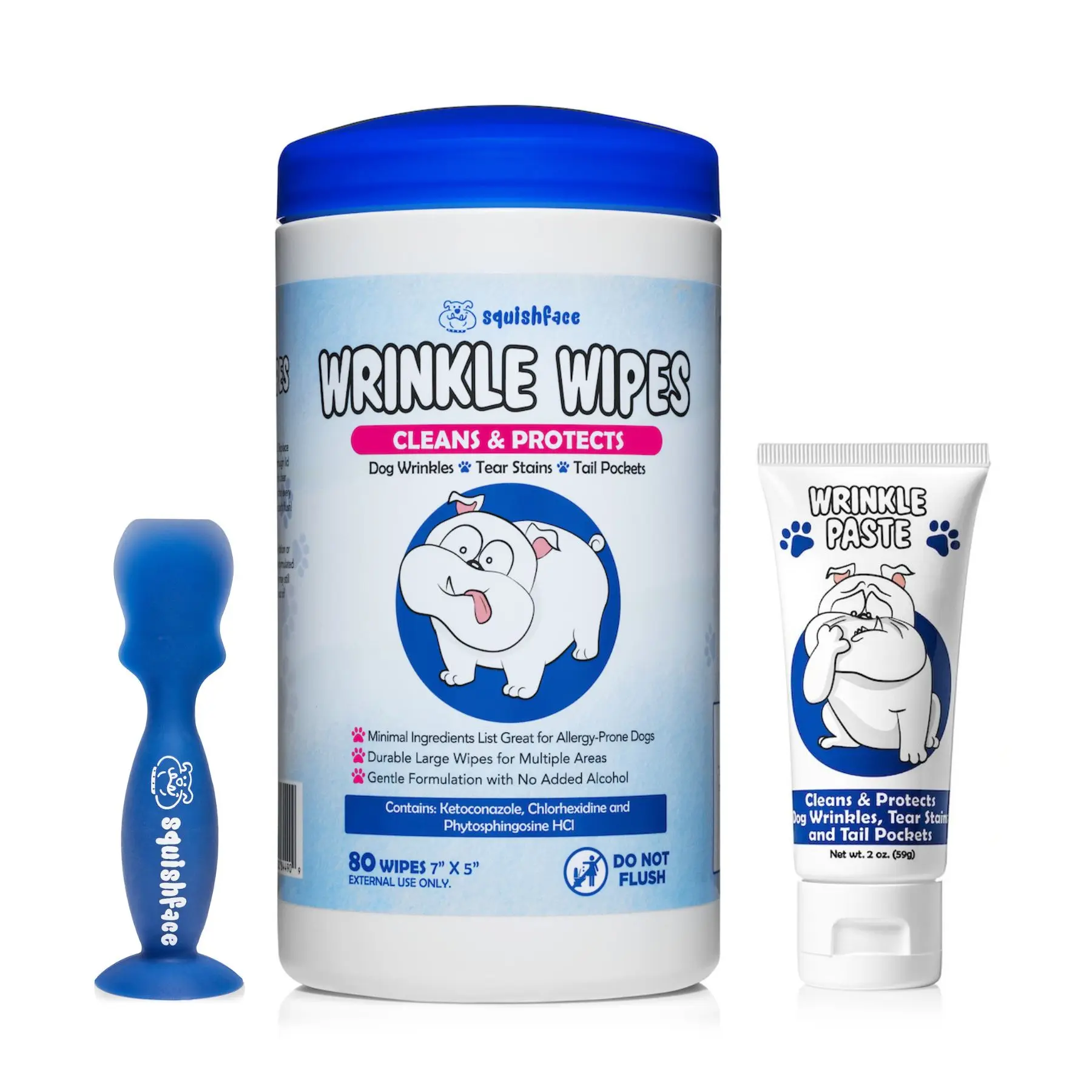 Squishface Dog Wrinkle Paste & Wrinkle Wipes Bundle