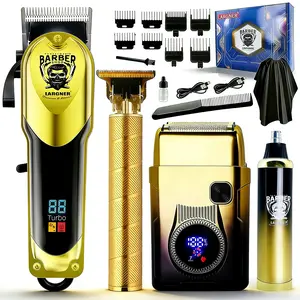 Hair Clippers for Men Professional - 4 in 1 Men Electric Shaver Razor Kit with LED Display, Cordless Hair Clipper Shaver Beard Trimmer, Hair Cutting Machine for Him, Barber Clippers Kit Gift