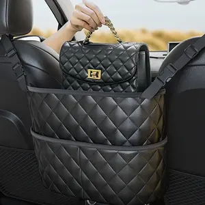 1pc Organize Your Car With This Stylish PU Leather Handbag Holder, Car Seat Organizer - Keep Your Belongings Secure And Within Reach!