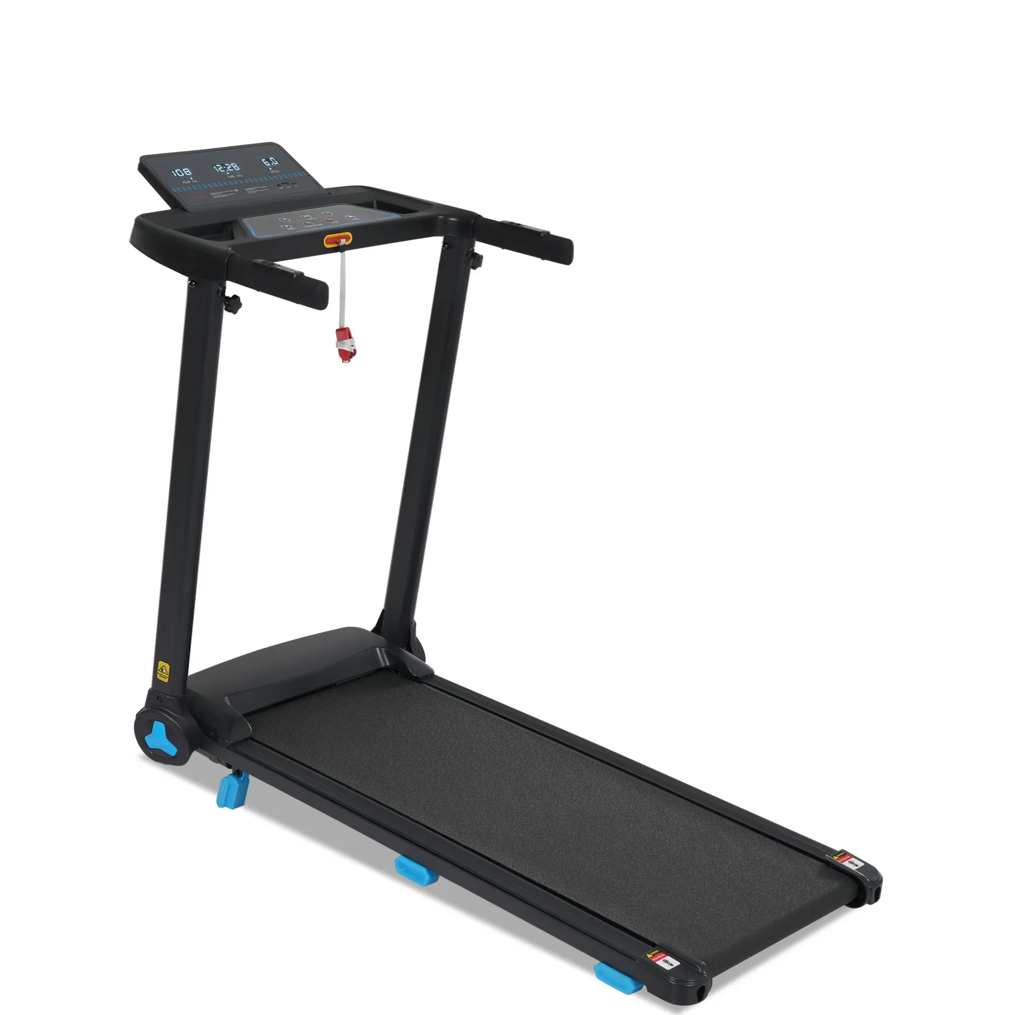 Triple Display Folding Walking Pad Treadmill, 8% Incline, 3.0HP Motor, 0.5–10 MPH, 300 lbs Capacity, Bluetooth, USB & Type-C Charging for Home Gym