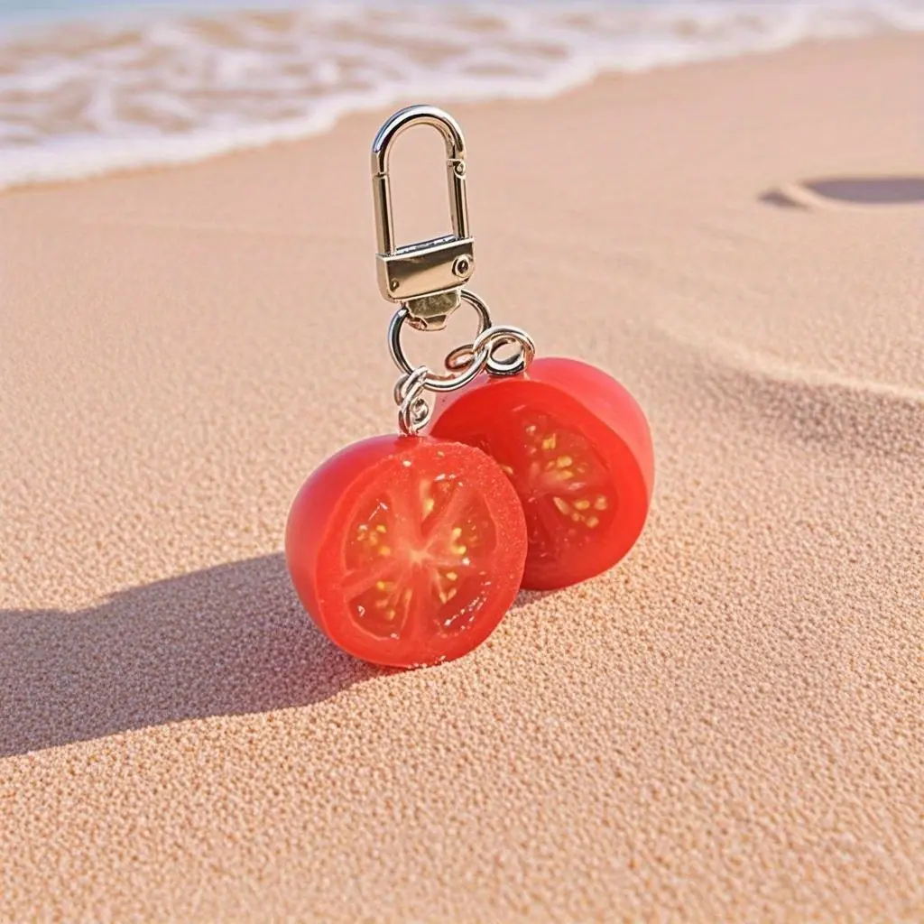 Creative DIY Fashion Vegetable Cherry Tomato Keychain, Lightweight Keychain, Unique Birthday Gift Idea, Perfect Car & Phone Accessory Charm