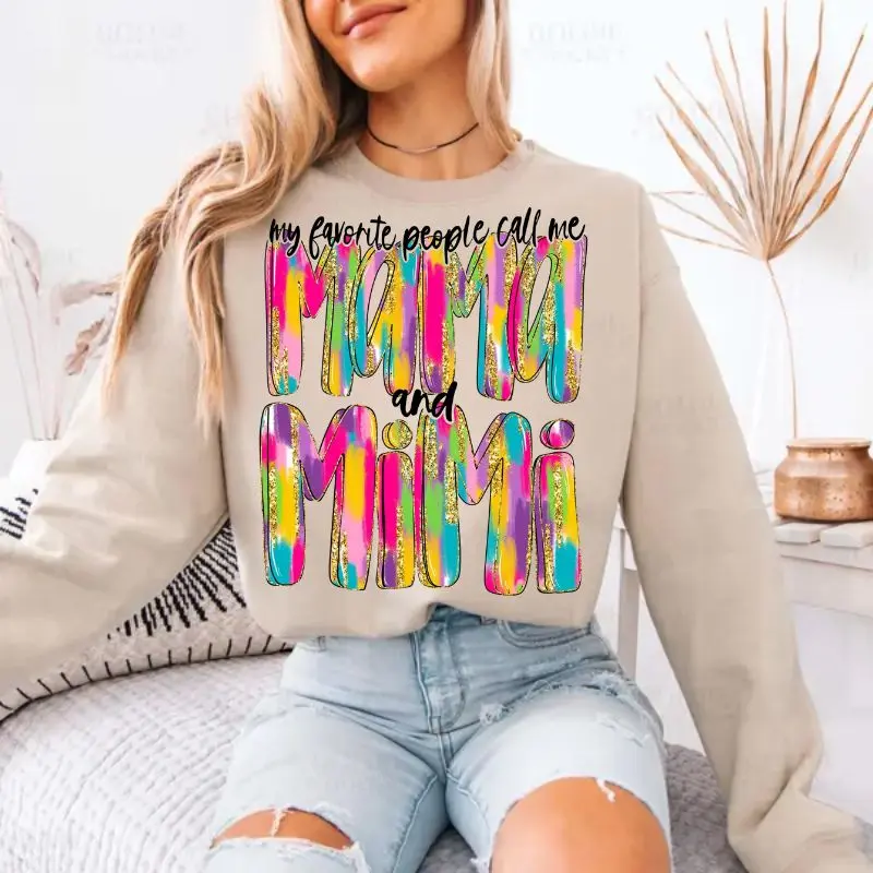 My Favorite People Call Me Mama and Mimi Tee Gildan Sweatshirt Gift For Women