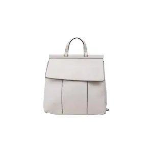Tory Burch Cream Leather Block T Medium Backpack