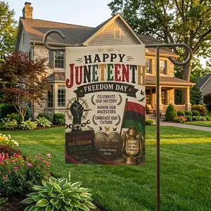 Happy Juneteenth Freedom Day Garden Flag, Black History Celebration Banner, African American Heritage Yard Decor, Juneteenth Outdoor Flag