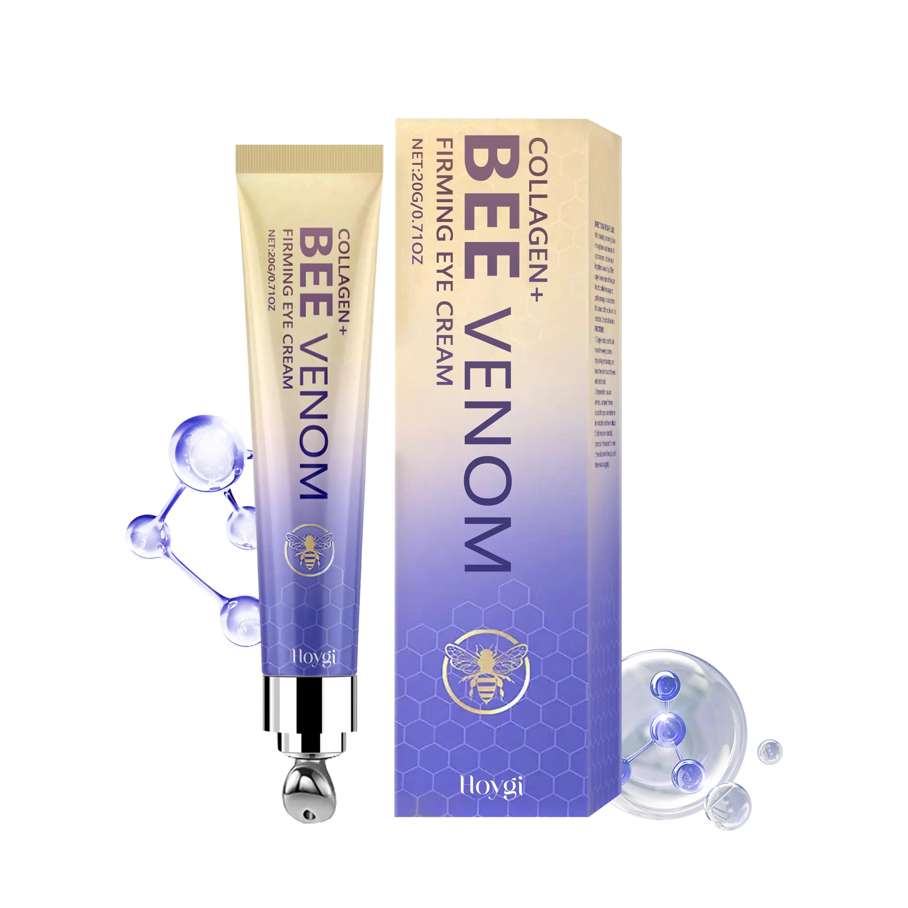 Hoygi bee venom eye cream, the eyes effectively moisturize the skin, daily care, radiant skin care, apply eye cream