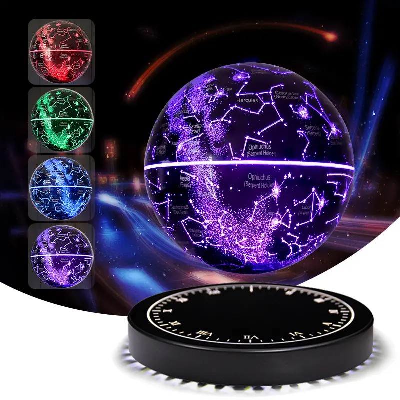 HCNT Magnetic Levitation Starlight Lamp Romantic Atmosphere Lamp Creative Lamp Touch Adjustable Light 7-Color Gradient Light Home Decoration Creative Gift