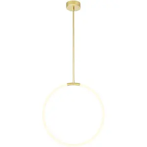 CWI Lighting Hoops LED 5 inch Satin Gold Chandelier Ceiling Light 1273P24-1-602