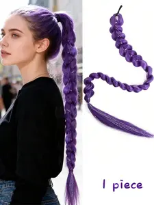 Purple  Ponytail Wig | Laser Line  Ponytail | High-Quality Synthetic Fiber, Suitable For Avant-Garde Hairstyles, Cosplay And Party Looks