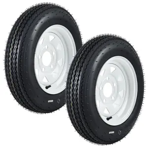 Garvee Versatile Trailer Tire & Wheel Sets with Load Range C 6PR, Sizes 4.80-8 to ST205/75D15, Featuring 4 or 5 Lug White Modular or Spoke Rims, Suitable for Utility, Boat, Camper, and Travel Trailers with Various PCD and Center Hole Options