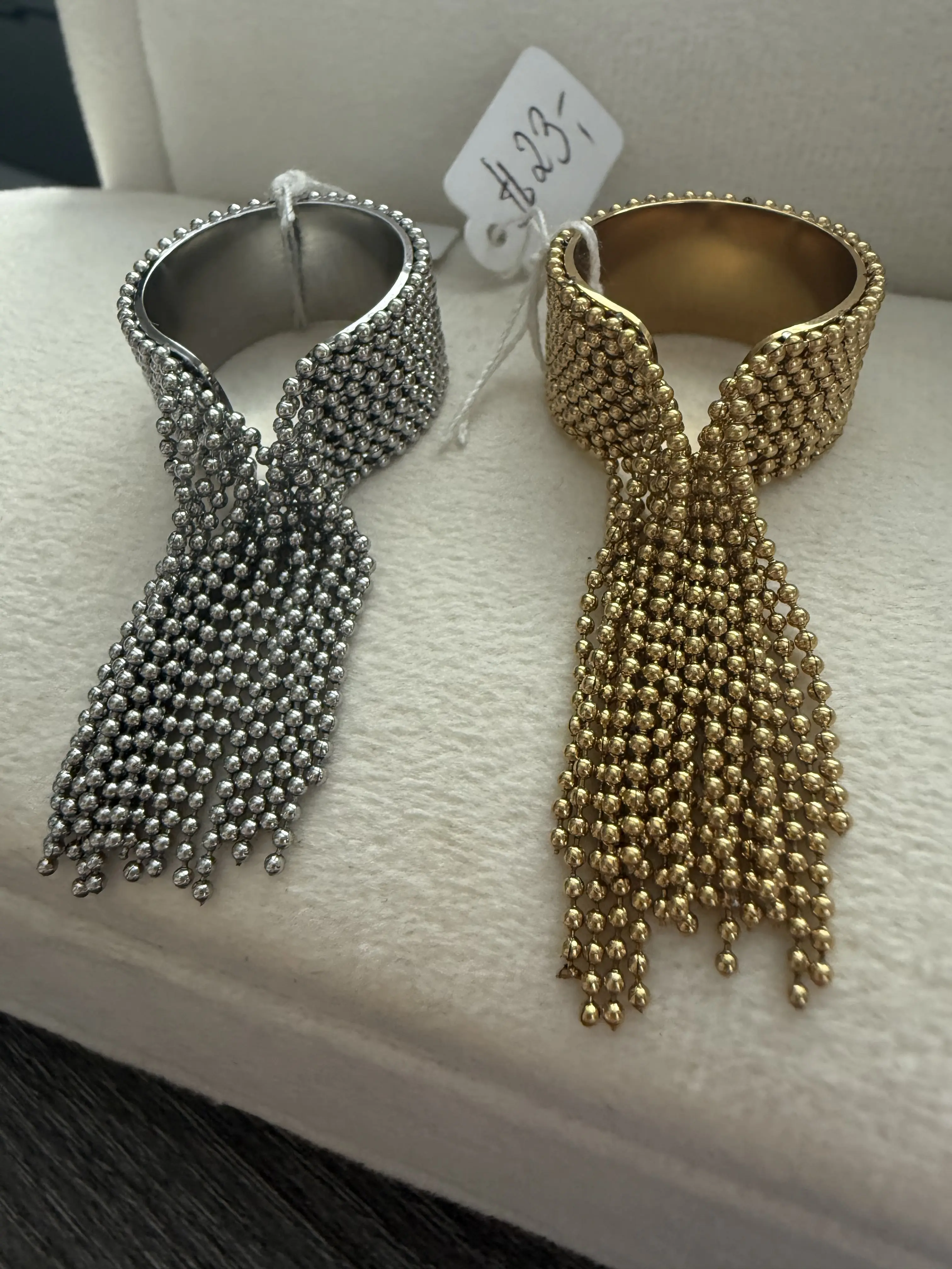 R20 –Stainless Steel Chain Tassel Finger Ring Gold Color!