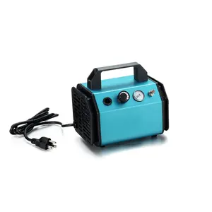 Portable 0.3L Air Compressor Pump - Powerful 1/6 HP Oil-Free Motor 30-45 PSI Adjustable for DIY Inflatables & Small Tools Airbrush Model Painting Tattoos Food Decoration