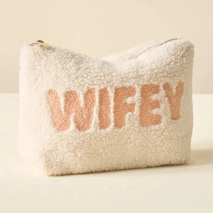 Cream Teddy Pouch - Wifey