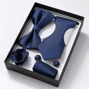 Father’s Day Tie Gift Set for Men, 6PCS Necktie & Bow Tie Box Set, Luxury Business Formal Accessories for Wedding, Party, Office, Gift for Dad