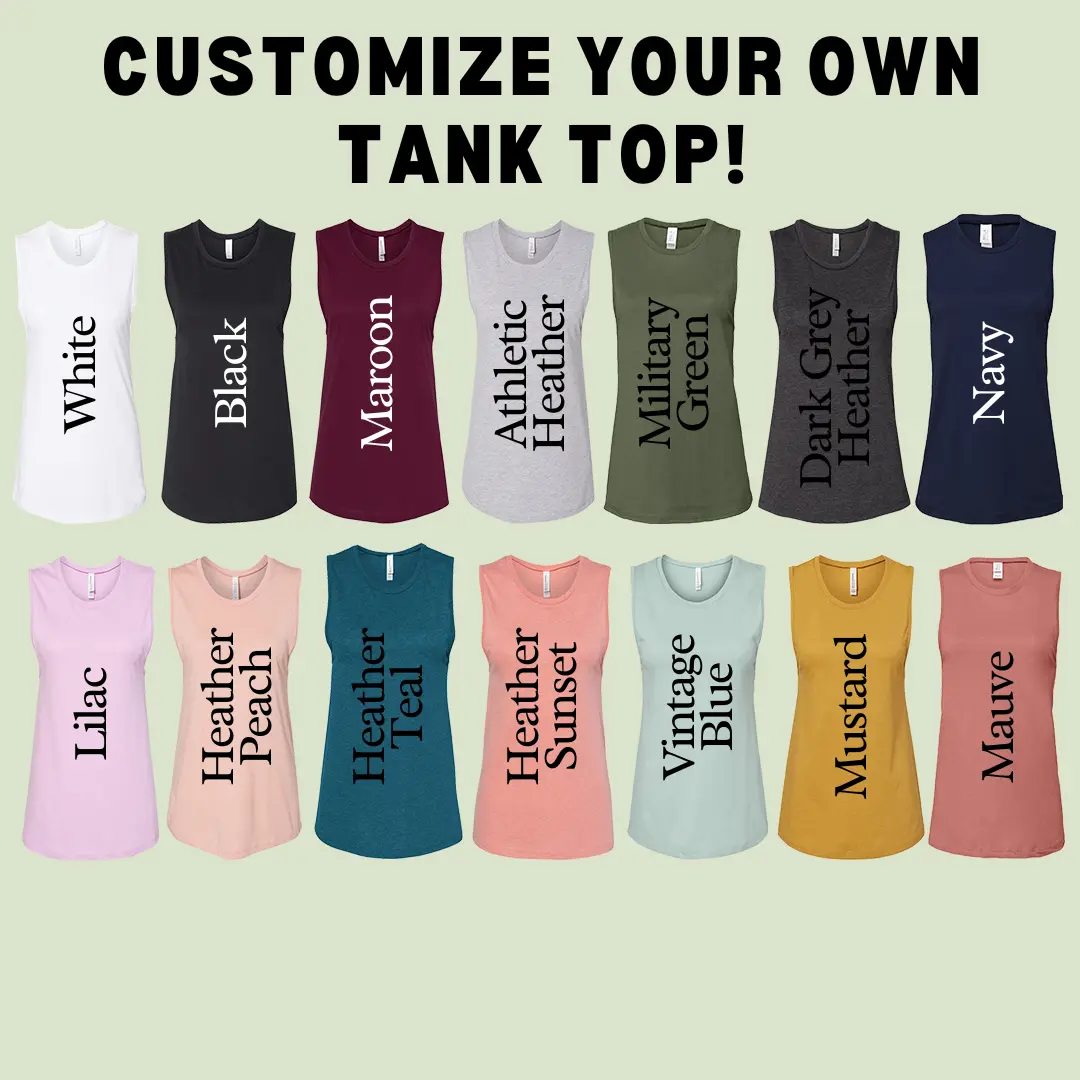 Ladies Custom Muscle Tank, Personalized Tank Tops for Women, Custom Workout Tank, Custom Gym Shirt for Her, Womens Muscle Tee, Gift for Her