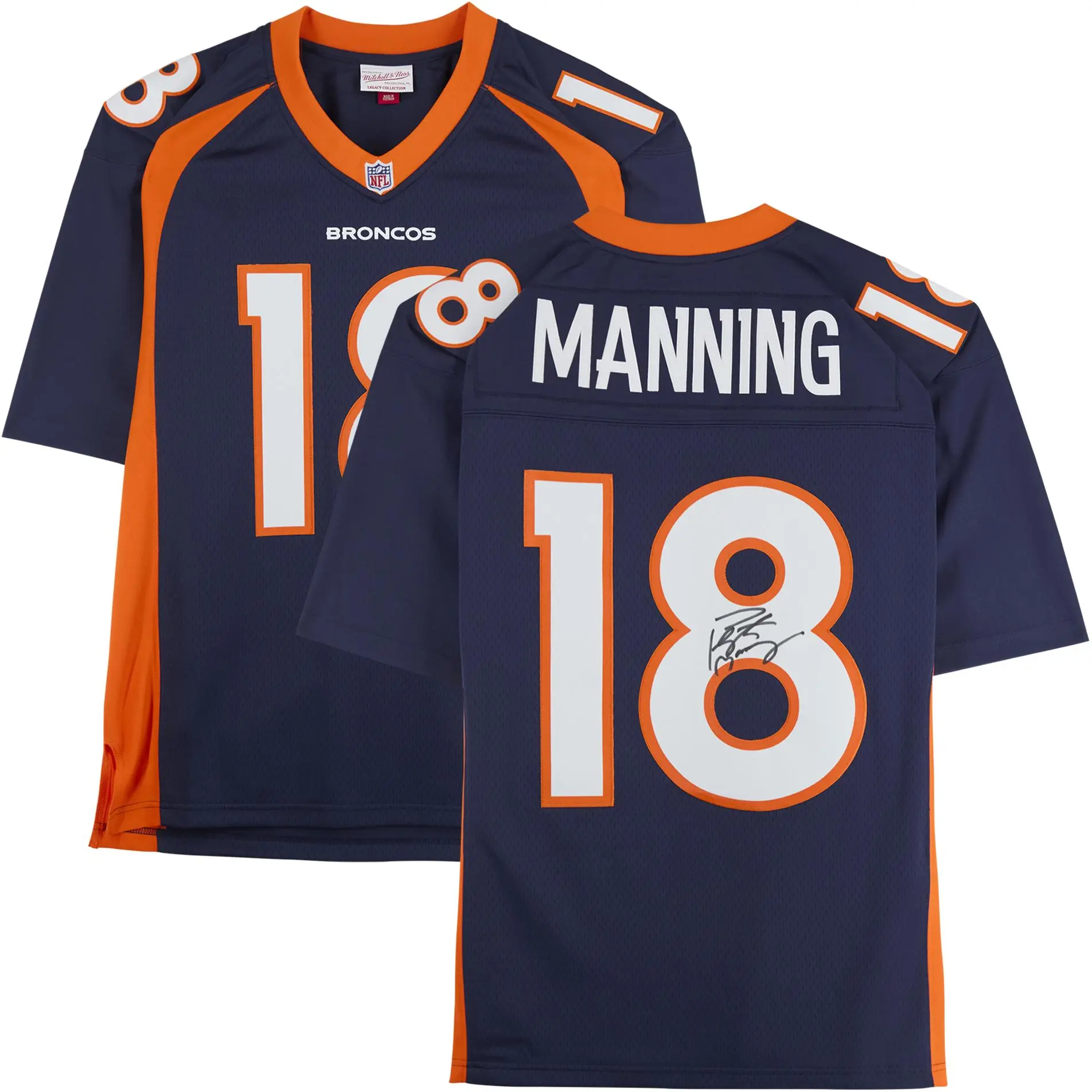 Peyton Manning Denver Broncos Autographed Mitchell and Ness Navy Replica Jersey - Fanatics Authentic Certified