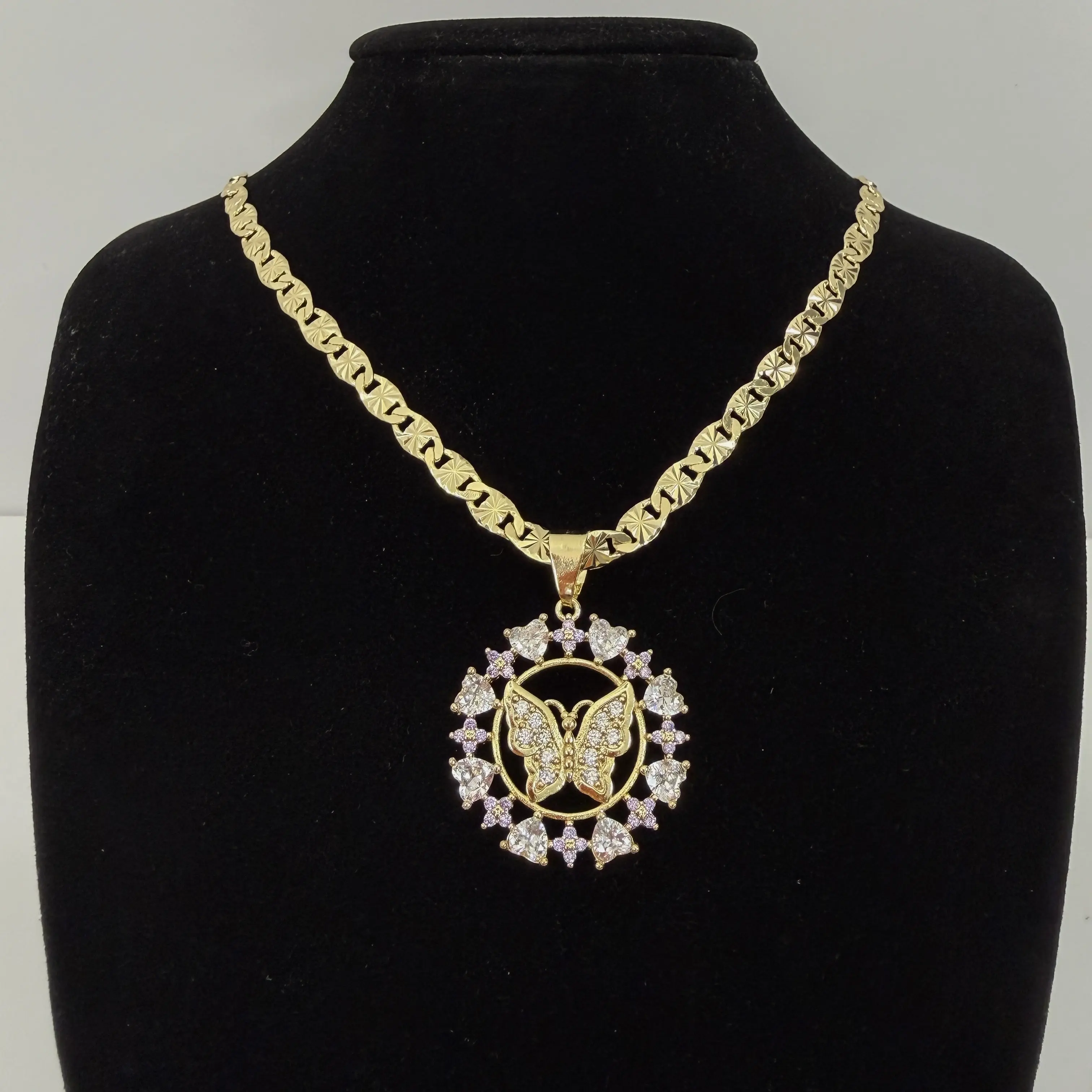 Animal Heart Necklaces Elephant Dolphin Turtle Butterfly 14k Gold Plated Non-Tarnish Necklace