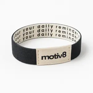 Motiv8 Your Daily Reminder Black NFC Wristband - Motivational Quotes Every Scan - Soft Lightweight Material - Unisex Style - 16mm 18mm 20mm Sizes