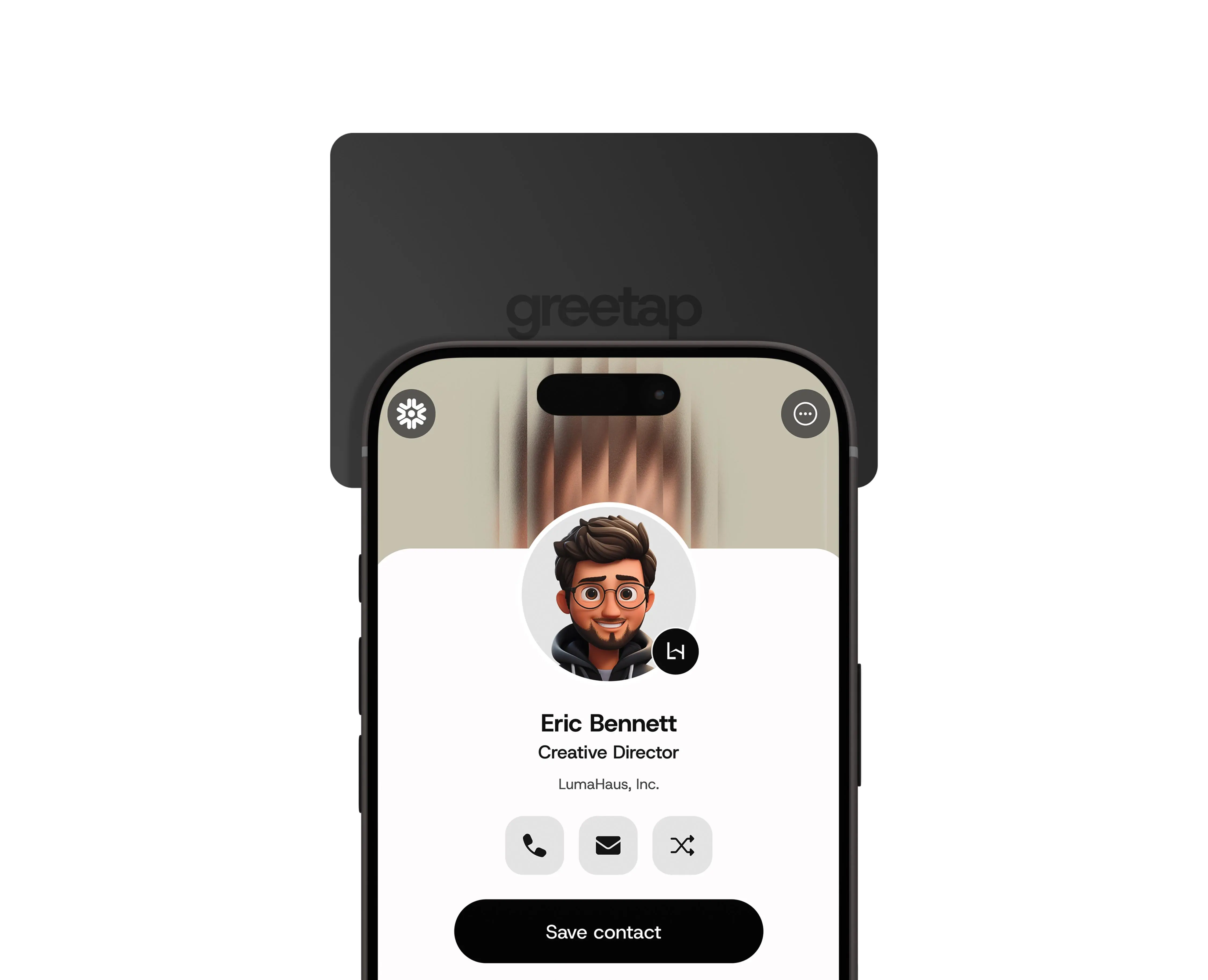 Greetap Classic Tap-to-Share Digital Business Card - Smart Contact Sharing Tool with NFC, QR Code, No App Required, Reusable Networking Accessory for iPhone, Android