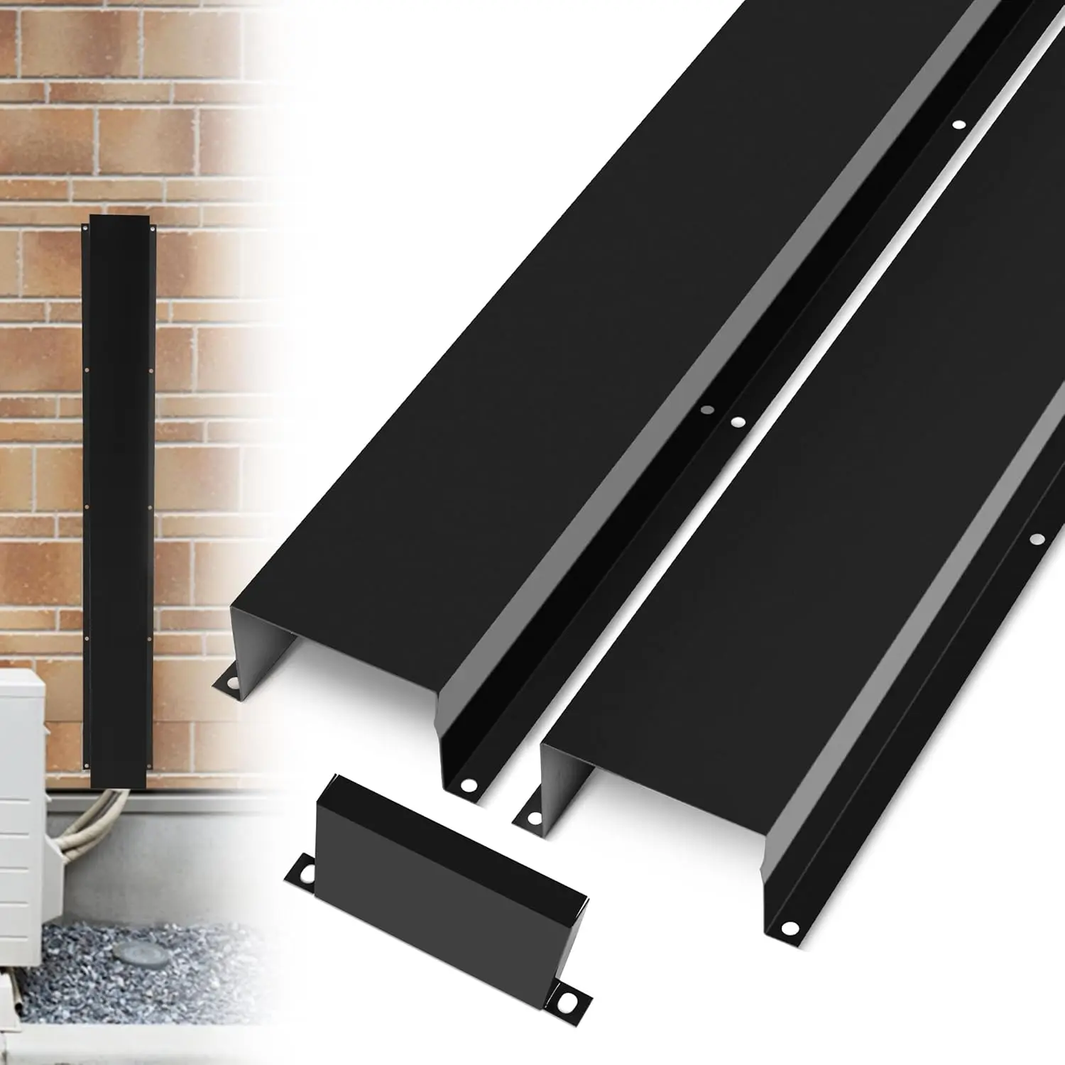 Residential Steel Slide Metal Line Set Cover Kit - 4" W x 6.5Ft L