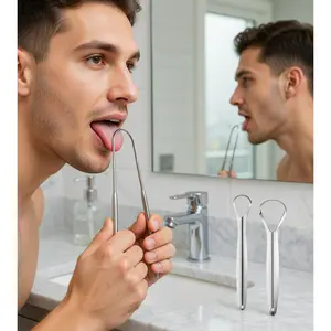 Premium Tongue Cleaner Kit For Fresh Breath Oral Hygiene Durable Easy To Use Daily Oral Care Tool