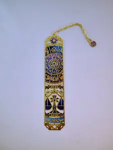 Zodiac Bookmark - Gold-Coated Metal with 12 Colorful Signs for Astrology Lovers - Durable & Stylish Reading Accessory