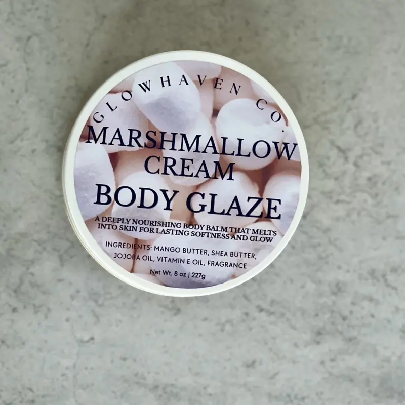 Glow Haven Co. Marshmallow Cream Body Glaze - Marshmallow and Vanilla Scent Body Balm