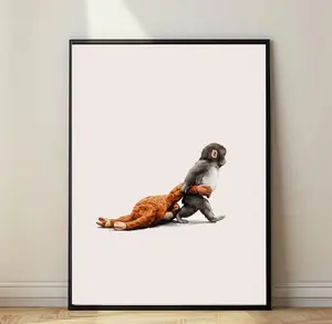 Punch The Abandoned Baby Monkey, Emotional Minimalist Poster( Unframed - Print Only )
