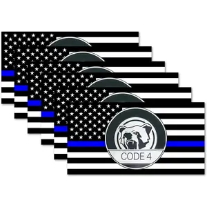 6PCS Thin Blue line Sticker Code 4, American Flag Thin Blue Line Car Decal, Police Support Stickers, American Flag Thin Blue Line Decal, for Cars Trucks Window Laptop,truck decals for men Vehicle Exterior Decoration truck decal decals for truck