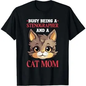 Cat Lover Stenographer and Stenography T-Shirt