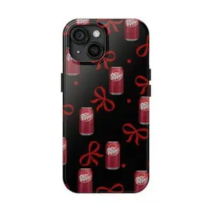 Dr Pepper Red Coquette Two-In-One Film Case - Durable, Shock-Absorbing, and Trendy Protection - for iPhone17 16, 15, 14, 13, 12 Plus, Pro, Max, and Samsung S25-22 Perfect Birthday Gift for Friends