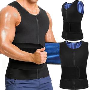 1/2/3/4 Pack Menswear Sweat Body Shaper Waist Trainer Vest Workout Compression Tank Top Sauna Suits Gym Shapewear Shirt Belt Activewear Athletic Jacket Zipper Fitness Wetsuit