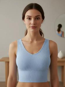 women's solid backless wireless longline bra, fall outfits, fallfreshness casual comfortable breathable lingerie top, bras for women, push up bras for women, clothes, womenswear, clothes for women