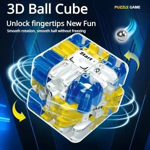 3D Ball Maze Cube Brain Teaser Educational Toy for Kids Parent-Child Interactive Stress Relief Game with See-Through Protective Layer Secure Locking Sections Puzzle Game Unlock Fingertips New Fun