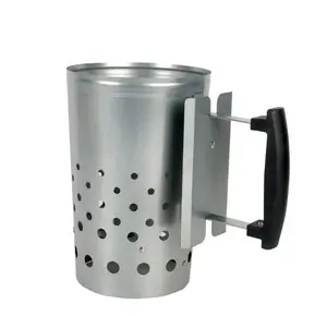 Charcoal Chimney Starter for Outdoors with Safety Handle - Versatile Tool for Emergency Response