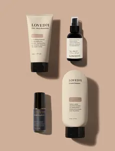 Loved01 Daily Love Set - 4-Step Ritual for Healthier Skin Includes Cream Cleanser Brightening Serum Face + Body Moisturizer & Oil