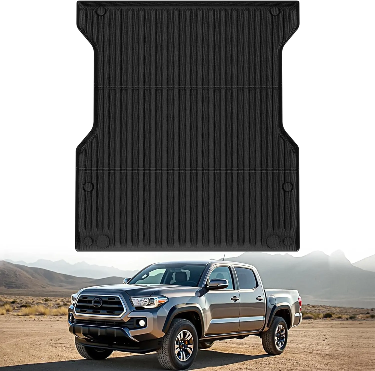 5FT Truck Bed Mat Fit for 2024 2025 Toyota Tacoma, TPE All Weather 2024 Tacoma 5FT Heavy Duty Pickup Bed Liner Accessories