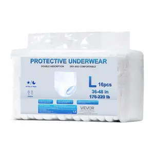 VEVOR Adult Incontinence Underwear, High Absorbent Protective Underwear for Men Women, Disposable Adult Pull-ups Diaper with Leakproof Leg Cuff Wetness Indicator - L Size, 64 Count (4 Packs of 16)