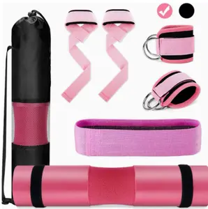 Gym Barbell Pad Set, Fitness Equipment Accessory for Hip Thrusts, Squats, Weight Lifting