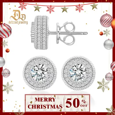 Diamonique CZ Micro Pave Huggie Hoop Earrings – 925 Sterling Silver, Anti-Tarnish