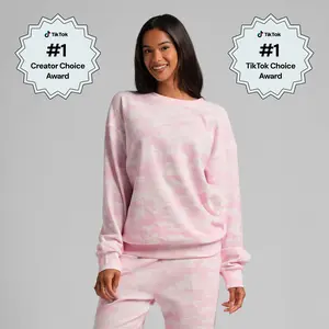 Comfrt | Waffle Lounge Long Sleeve | Crewneck Lightweight Cotton Blend Textured Lounge Top