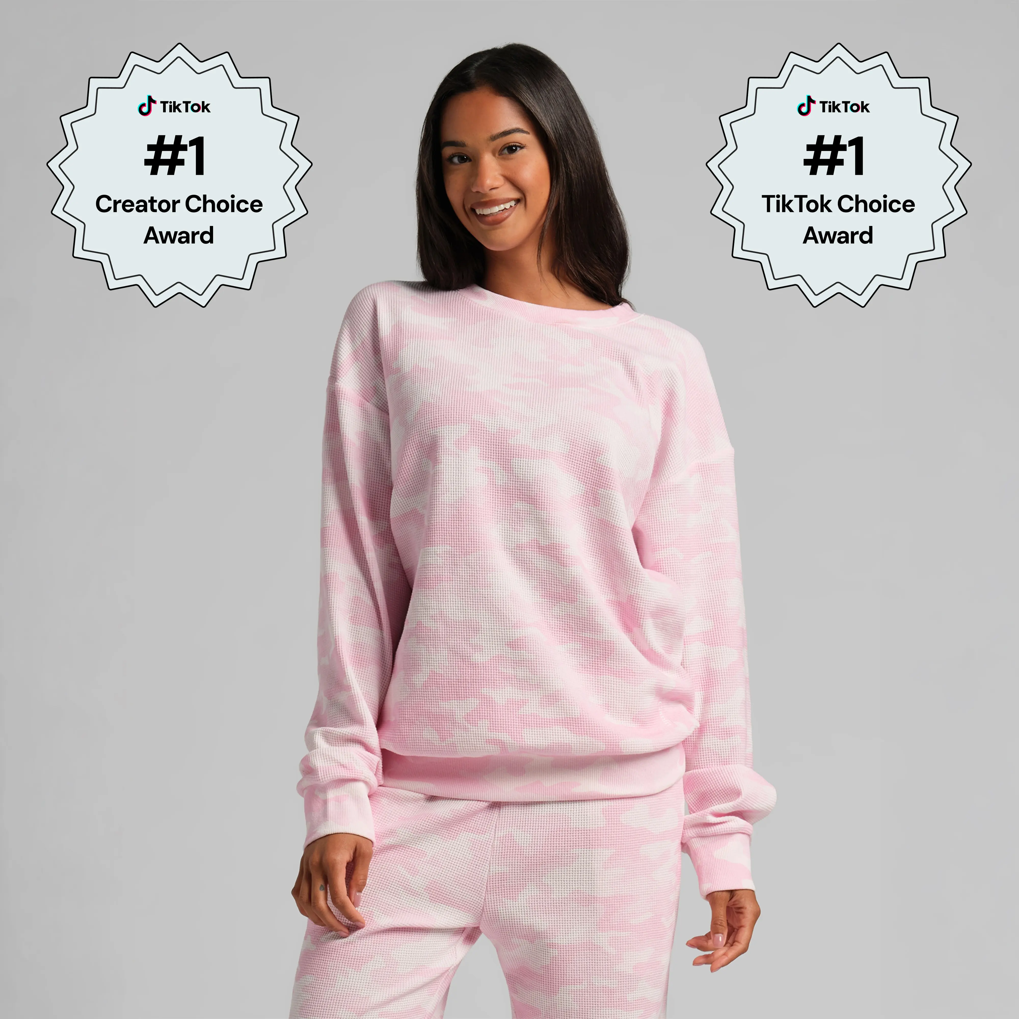 Comfrt | Waffle Lounge Long Sleeve | Crewneck Lightweight Cotton Blend Textured Lounge Top
