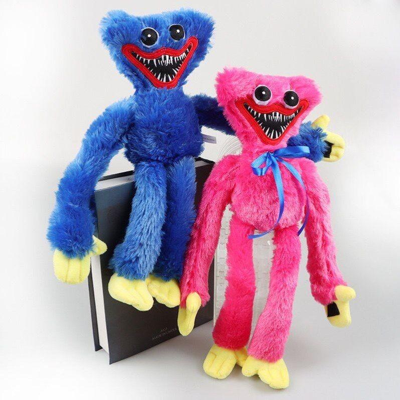 Poppy Playtime Huggy Wuggy & Kissy Missy Plush Set Blue Pink Soft Stuffed Doll Horror Game Gift