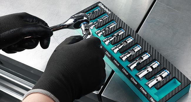 #fathersdaygift DURATECH 3/8" Drive Universal Joint Socket Set, Swivel Socket Set, 10-Piece, Metric, Size Covers 10-19mm, CR-V Steel, Organized in EVA Foam