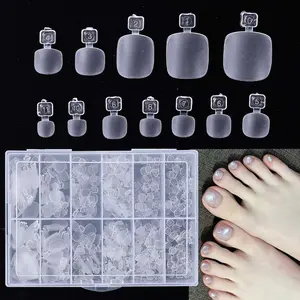 360pcs Soft Gel Toe Tips for Nail Art, Matte Transparent Shortwear Fake Nails, 12 Sizes for Easy DIY Nail Design, Nail Art Kits, Salon Quality Nails