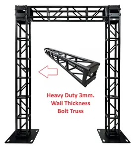 10.9 ft  Height X 8.7 ft Width Black Aluminum 300mm x 300mm. Box Bolt Arch Truss ULTRA Heavy Duty Bolt Connections