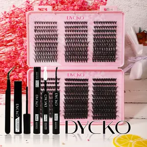 600pcs Cluster Eyelash Extensions Kit, Mixed Lengths 30D-100D, Natural Look & Soft, Reusable, Includes Glue & Sealant, Ideal for Beginners, False Lash Extension, Eyelash Clusters