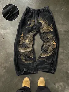 Men's Casual Cotton Pants, Snake Print, Ankle Length, Drawstring Waist, Street Style, Fitted, All Seasons, Ideal for Outdoor & Gifts, Casual Streetwear Pants