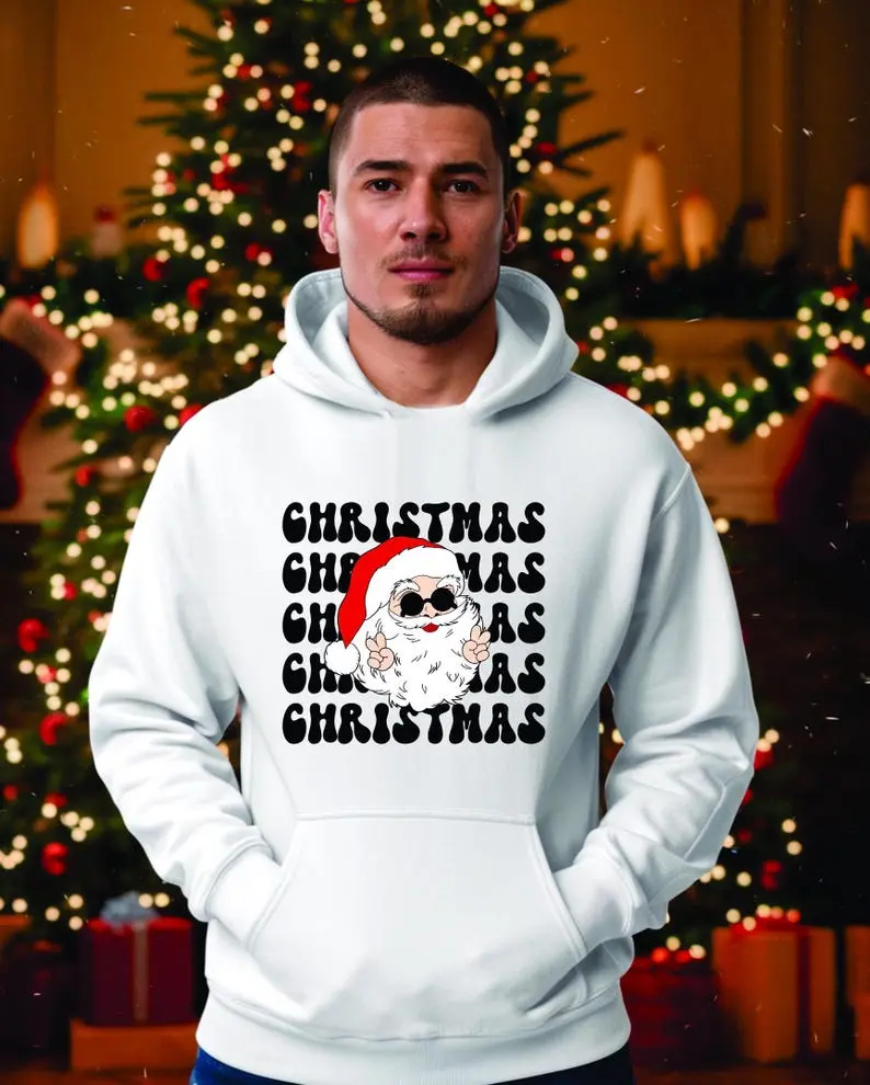 Santa Claus Hoodie, Christmas Hoodie, Funny Christmas, Christmas Party Gift, Xmas Hoodie, Family Christmas, Retro Santa Hoodie, Santa Hoodie