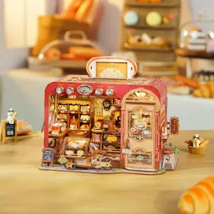 TONECHEER 3D Puzzle DIY Miniature House (Toast Bakery) tiktokshopspringglowup