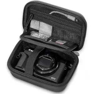 Hard Shell Digital Camera Case For Canon G7X Mark III,Mark II, Sony Cybershot, PowerShot SX740, Ricoh GR III, Kodak Pixpro, Compact 4K Vlogging Small Cameras Travel Carrying Storage Bag -Black